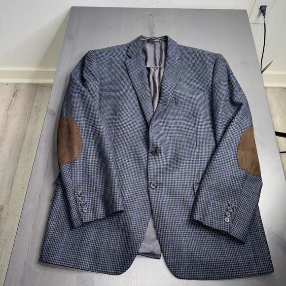 Lauren Ralph Lauren Men's 100% Wool Blazer with Elbow Patch Houndstooth Pattern - Picture 4 of 11